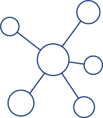 Cancer support networks icon blue Cancer support networks icon blue